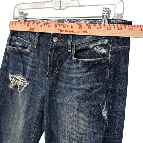 Anthropologie 28 Joes Jeans The Rocker Distressed Bootcut Stretch Denim Cropped - Picture 4 of 6